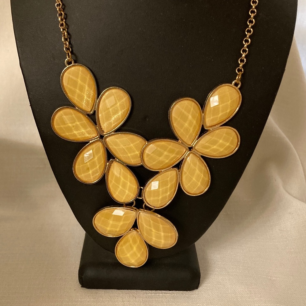 Yellow Floral Statement Necklace - Picture 2 of 5
